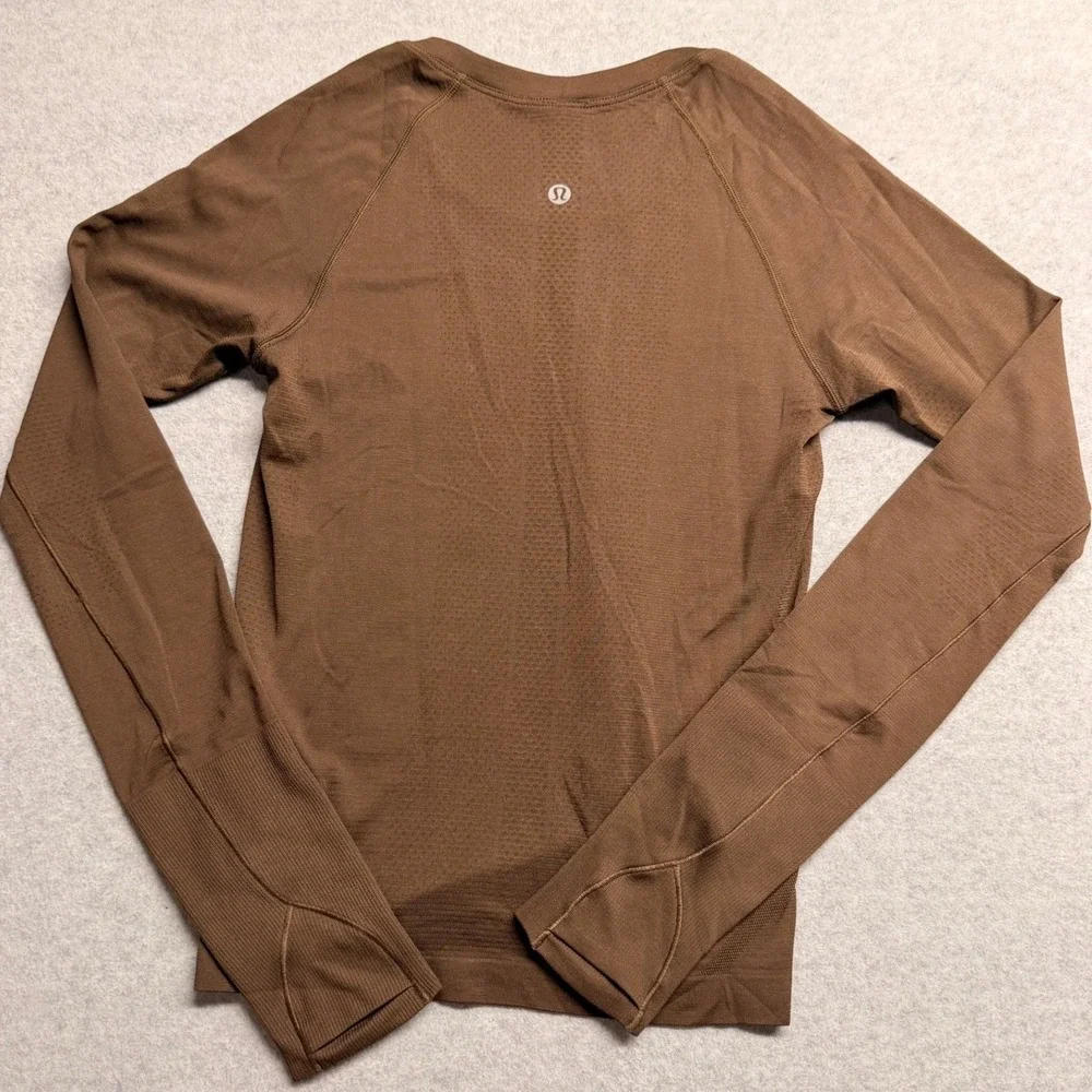 Lululemon Swiftly Tech Long Sleeve 2.0 Roasted Brown Running Shirt Size 4